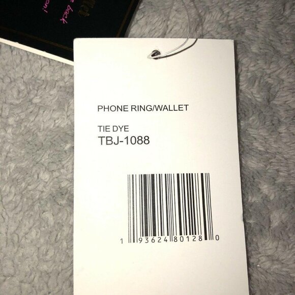 NWT BETSEY JOHNSON Tie Dye Stick On Phone Ring Wallet - Picture 6 of 6